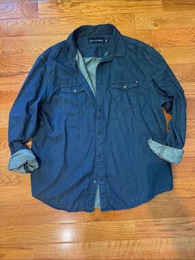 Calvin Klein Classic Dark Denim Button-Up Shirt